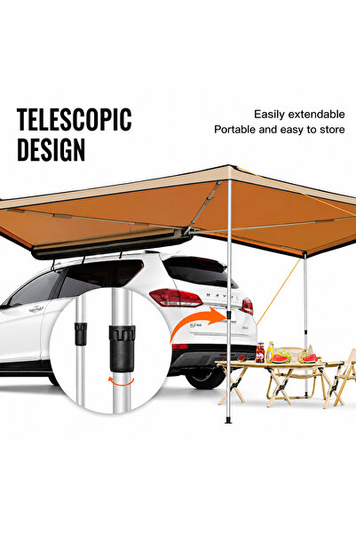 Alayjah Car Side Awning for SUV & 4x4 Vehicles, Adjustable Telescopic Camping...