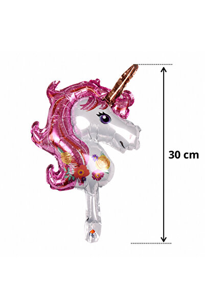 genaja Balon din Folie Metalizată, Figurina Unicorn, Tema Animăluțe, 30 cm,