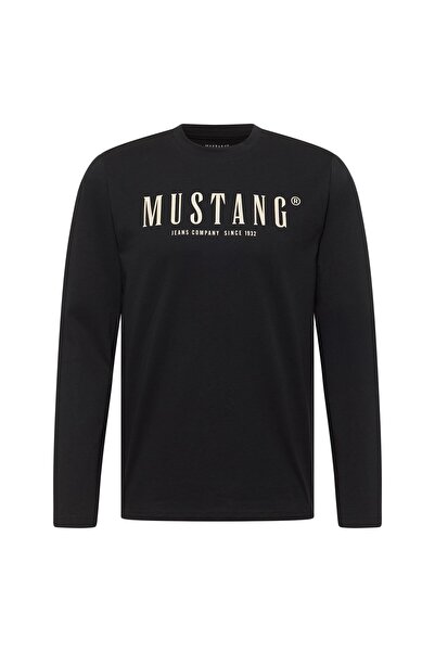 Mustang Herren Langarmshirt - Asheville, Rundhals, Regular Fit, Logo, Baumwolle