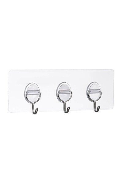 OEM Cârlige Autocolante Decorative, Seethrough, 3 cârlige, 20x7.5cm, 7.5cm