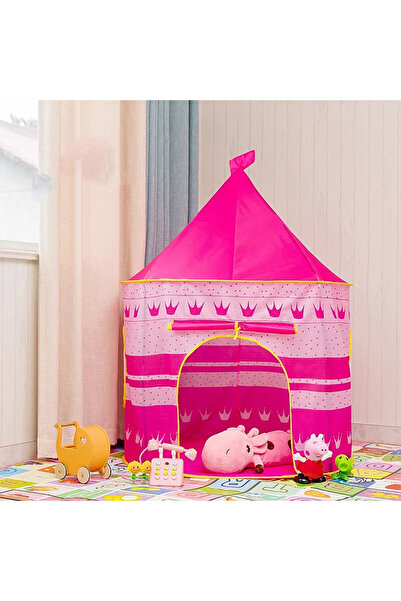 OEM Cort de Joacă pentru Copii Tip Castel Prințesă, Roz, 135 x 105 cm, JC317
