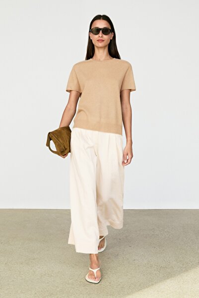 Massimo Dutti %100 kaşmir triko kısa kollu kazak