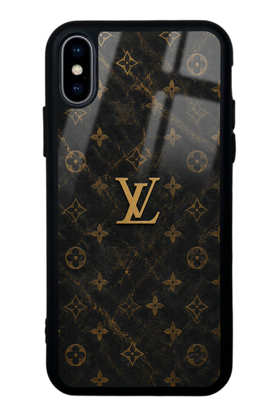 Spoyi iPhone XS Max Black Marble Gold Lv Design Glossy Phone Case