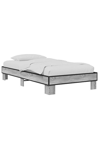 vidaxl Cadru de pat Sonoma gri 80 x 200 cm Lemn prelucrat