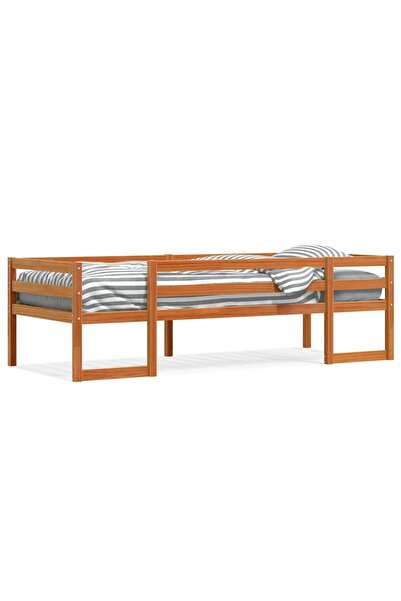 vidaxl Cadru de pat pentru copii maro ceruit 80x200 cm lemn masiv pin