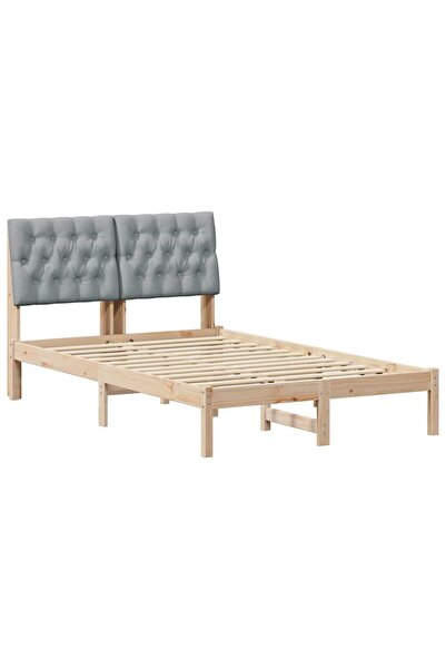vidaxl Cadru de pat Gri deschis 120 x 200 cm Lemn de pin masiv