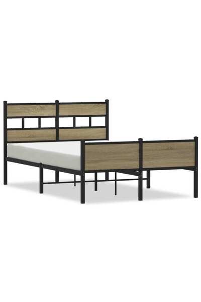 vidaxl Cadru pat fără saltea stejar sonoma 120x200 cm, lemn prelucrat