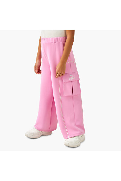 Kappa Wide Leg Cargo Track Pants with Elastic Waist