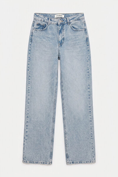 it's basic Kadın Açık Kot Doris 4s6-32 Straight Fit Yüksek Bel Denim Jean