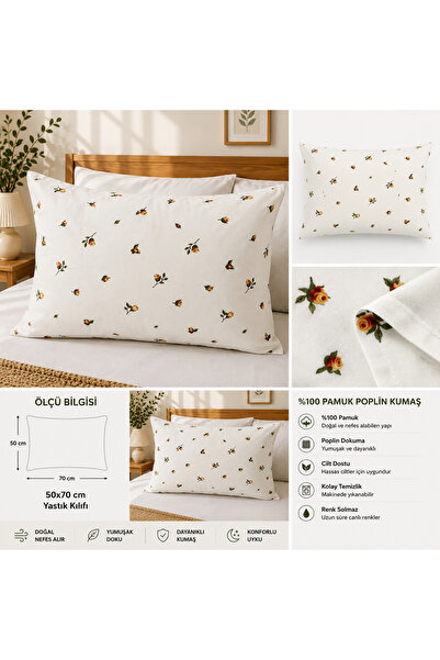 DOĞA EV TEKSTİLİ Doğanın Tüm Renkleri 2-Pack Pillowcases 50X70 - 100% Cotton ...