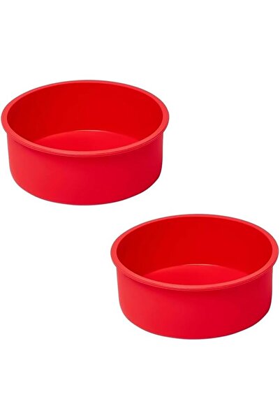The Bros 2pcs Round Silicone Cake Molds: Non-Stick Quick Release Baking Pans ...