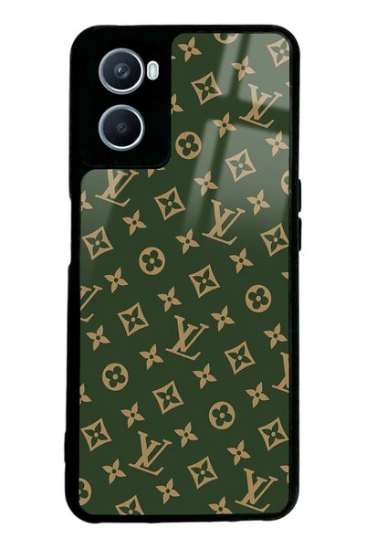 Spoyi Oppo A96 Green Lv Design Glossy Phone Case