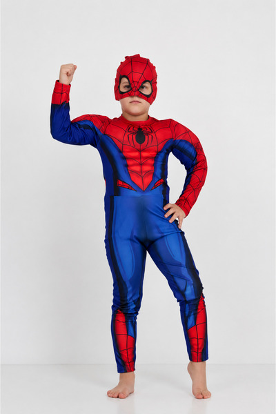 Sibel Günay Butik Spider-Man Muscular Child Costume - Spider Hero Costume