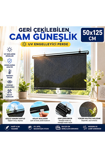 coofbe Parasolar retractabil pentru parbriz auto, 50x125 cm, parasolar pentru...