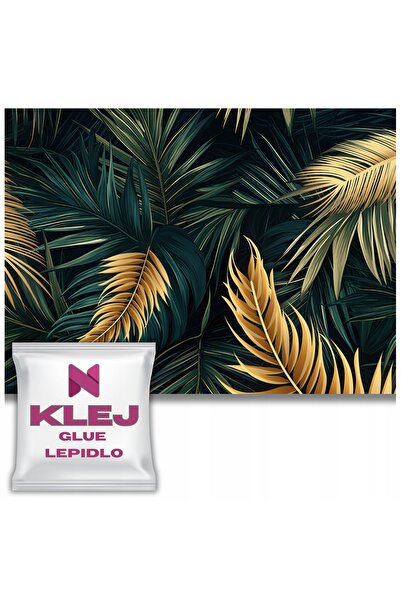 Naklejkomania Decoratiuni De Camera Cu Frunze De Palmier, Mural Auriu, Orname...