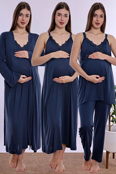 ByLohusa Soft Textured Adjustable Waist Elastic Maternity and Postpartum Set ...