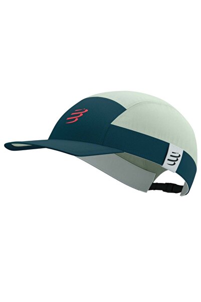 Compressport Șapcă de alergare cu 5 panouri, ușoară, FW 2025 - Albastru/Verde...