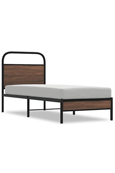 vidaxl Cadru pat fără saltea, stejar maro 75x190 cm lemn prelucrat