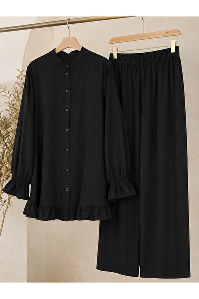 Sfg Life Moda Women's Strawberry Fabric Stand Collar Buttoned Ruffle Detailed...