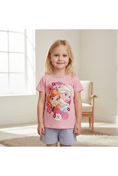 Disney Costum Elsa pentru copii, 100% bumbac – set cu tricou și pantaloni, co...