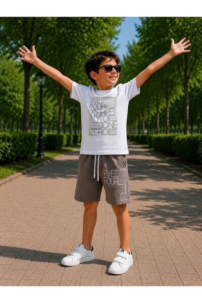 My Hanne Patterned Shorts Boys' Set 202602