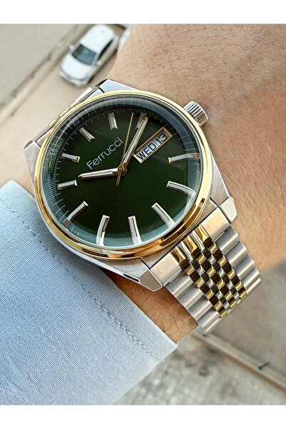 Ferrucci Dial Green 45 mm Men's Wristwatch with Calendar