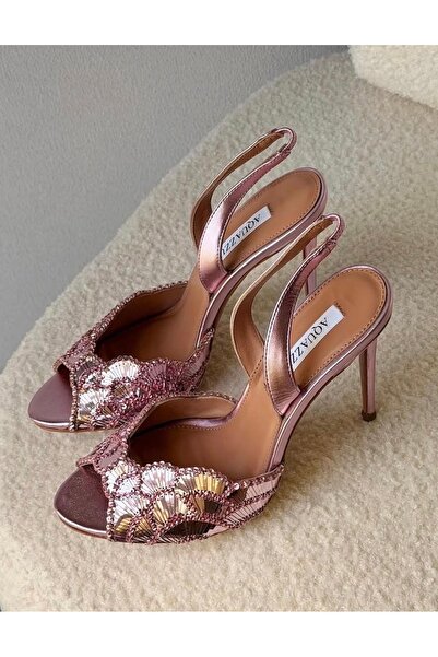 NEW Aquazzura Lace Floral Sandal Pink Rose