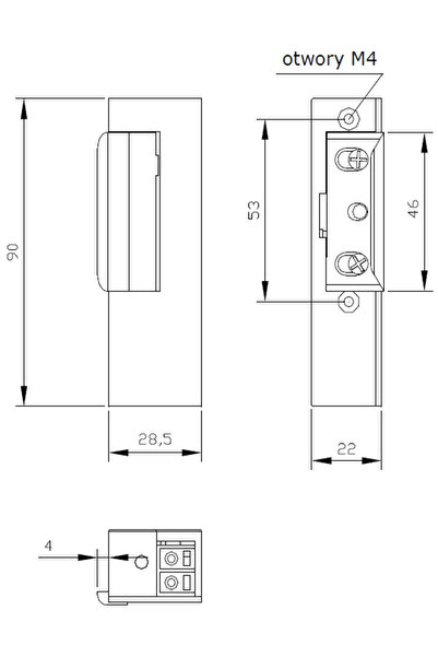 NO BRAND ELECTROLOCK RYGIEL LOCK DOMOFON-u R3 DREAPTA