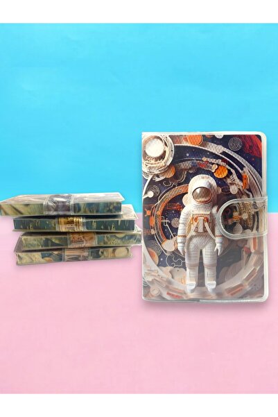 Limmy 3D Look Astronaut A7 Notepad, Snap Pocket Notebook - Orange