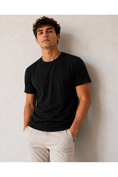 De Carte Men's Plain Crew Neck Cotton Supreme Comfortable Fit Oversize T-Shirt