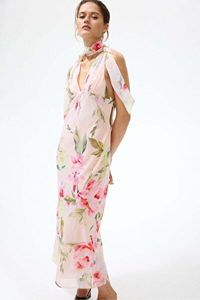 H&M Scarf-detail chiffon dress