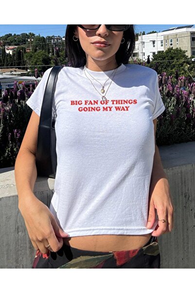 Grafftee Clothing Big Fan of Things Going My Way Printed Women's Body Tee