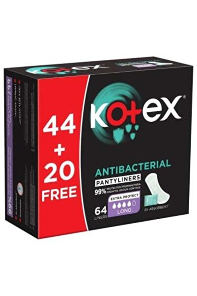Kotex كوتكس فوطة يومية ضد البكتيريا العبوة الاقتصادية 44+20 مجانا