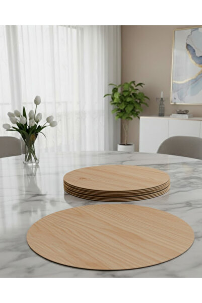 ih ihra Set of 12 Mdf Round Plates - 30 cm Diameter Decorative Placemats and ...