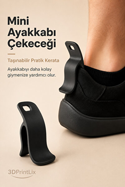 3DPrintLix Mini Ayakkabı Çekeceği – Taşınabilir Pratik Ayakkabı Giyme Aparatı...