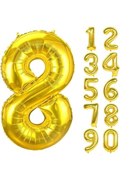 Kovar Gold Number Balloon, Large Foil Mylar Party Decoration with Numbers 0-9...