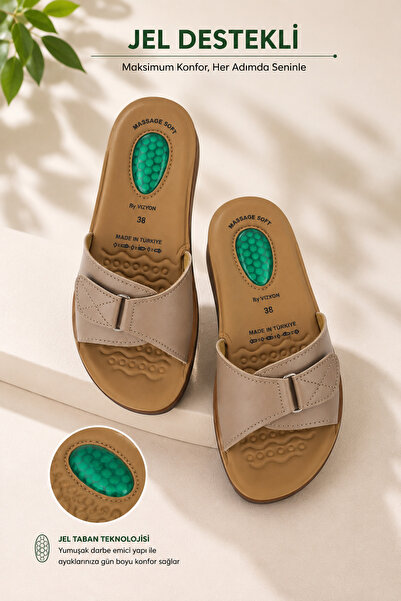 Wordex Vzyn 4507 Lightweight Soft Sole Comfort Gel Velcro Women's Slippers