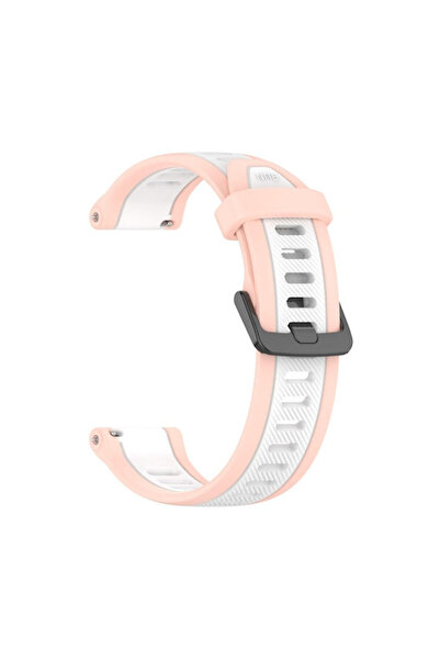 OEM Λουράκι σιλικόνης δίχρωμο ανάγλυφο Amazfit GTS 4 43mm GTS 4 Mini Λευκό+ροζ