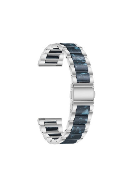 OEM Δίχρωμο Μεταλλικό-Ρητινένιο Λουράκι Garmin Vivoactive 5 Ασημί+Μελανί Χρώμα