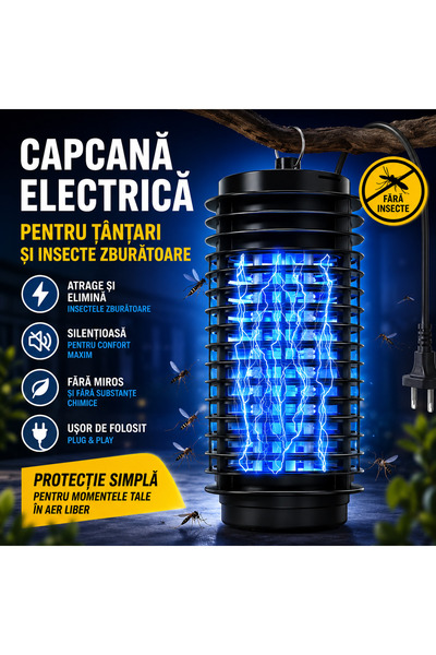 OricareFain Lampa UV anti insecte, aparat anti tantari, muste, musculite, far...