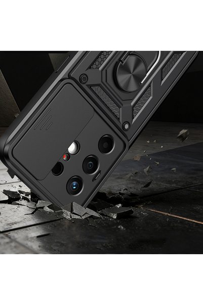 Ahlttiba غطاء Vega المنزلق المتوافق مع حافظة Tecno Camon 50 المزودة بحامل مغن...