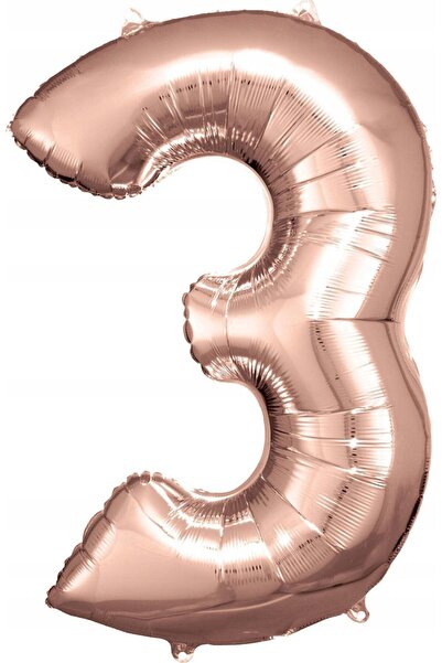 AMSCAN Folie balon număr mare 3 auriu roz 58x86cm 9906278