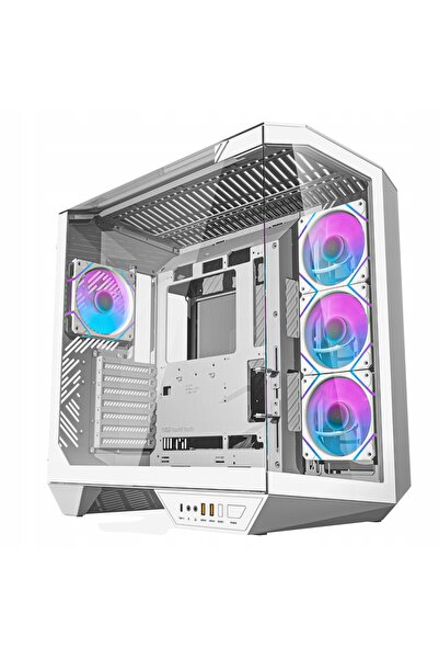 Kraft&dele Carcasă PC Darkflash DY470 Albă + 4 ventilatoare + suport GPU
