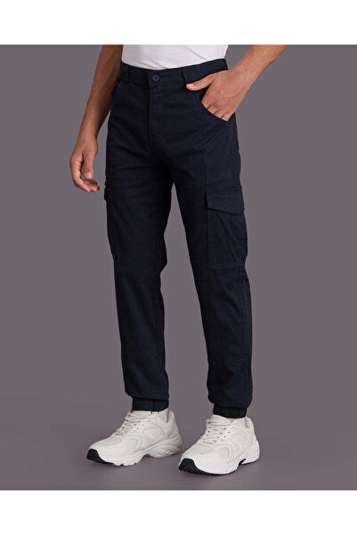 REDTAG Senior Boys Navy Twill Cargo Jogger Pants