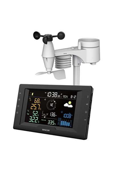 Sencor Stație meteo profesională wireless 5-în-1 cu ecran LCD color