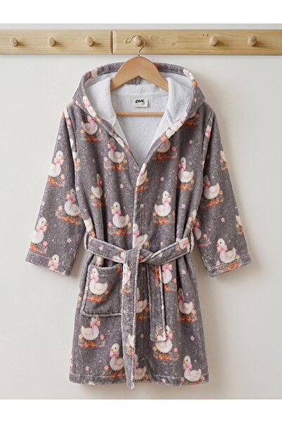 Civil Baby Duckling Printed Bathrobe - Brown