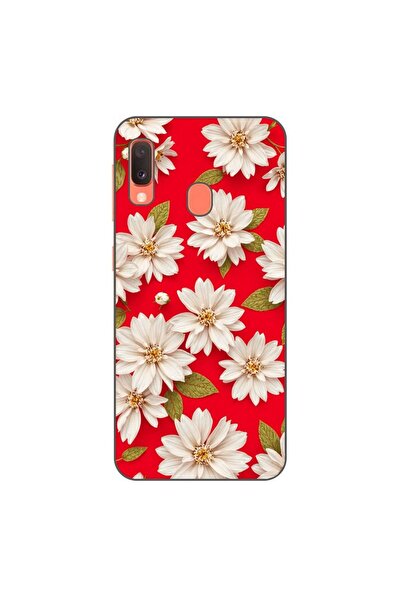 OEM Husa compatibila cu Samsung Galaxy A20e Silicon Gel Tpu Model White Flowe...