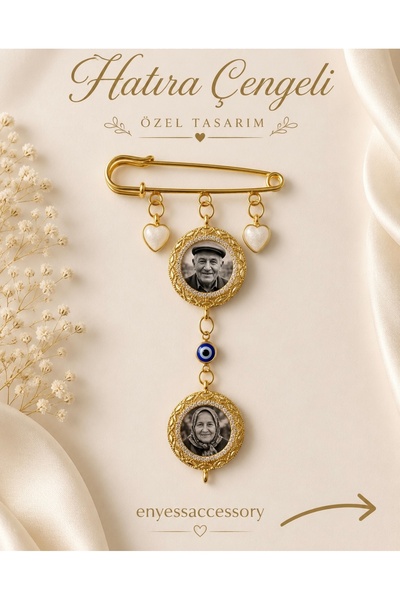 enyessaccessory Kişiye Özel 2 Fotoğraflı Hatıra Çengeli - Anı Çengeli