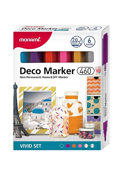 Monami Markere acrilice Deco Marker 6 culori viu