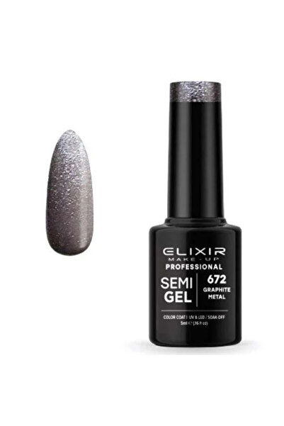 Elixir Επαγγελματικό Ημιμόνιμο Βερνίκι Νυχιών Ημι-τζελ 672 Γραφίτης Μεταλλικό...